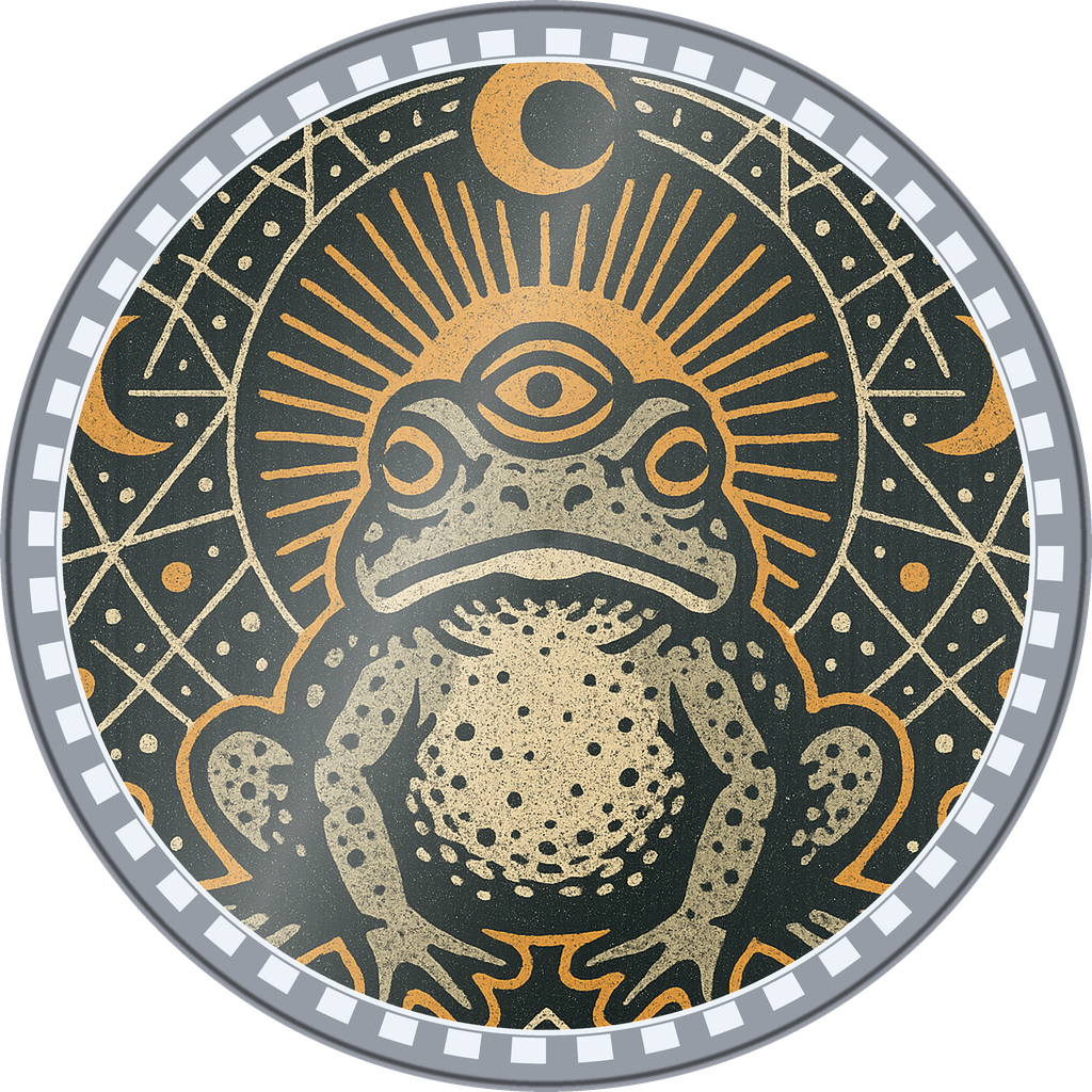 POG #41, Third Eye Toad, a Foil pog from the Mystic series