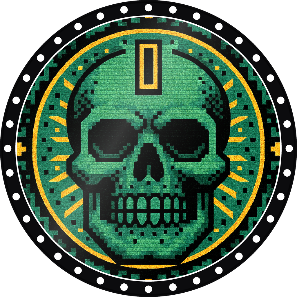 POG #414, Coin Slot Skull, a Gloss pog from the Arcade series