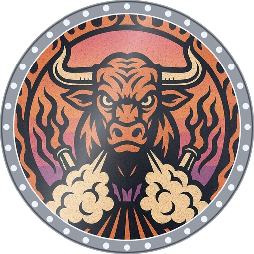 POG #416, Burnout Bull, a Foil pog from the Speed series