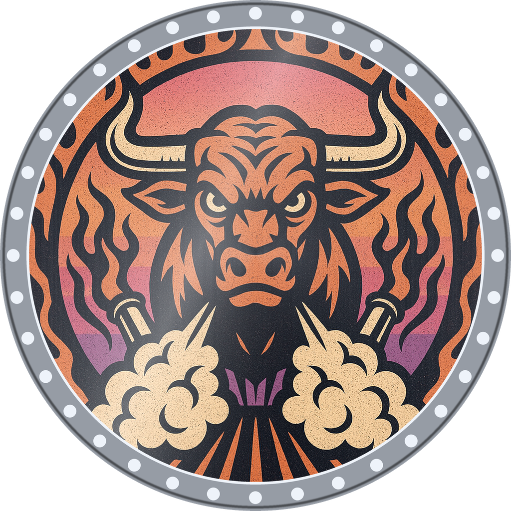 POG #416, Burnout Bull, a Foil pog from the Speed series