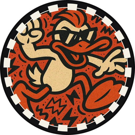 POG #420, Dude Duck, a Matte pog from the Critter series