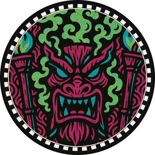 POG #423, Island Wyrm, a Matte pog from the Tiki series