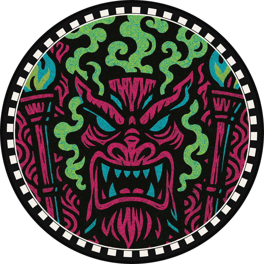 POG #423, Island Wyrm, a Matte pog from the Tiki series