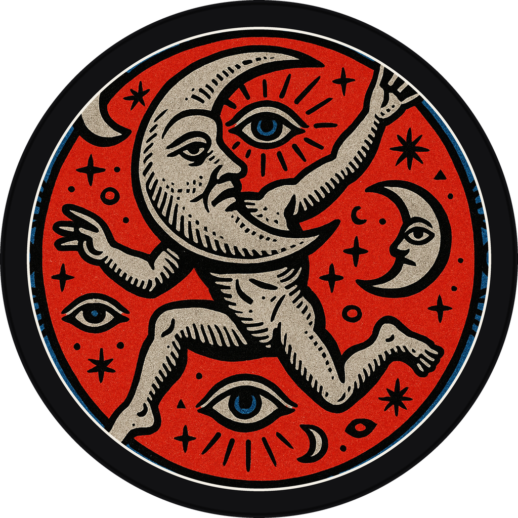 POG #427, All-Seeing Moon, a Matte pog from the Mystic series