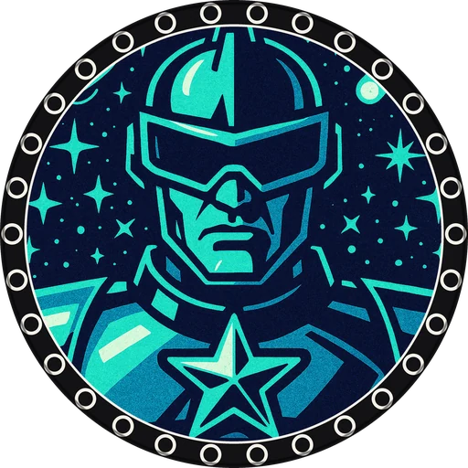 POG #429, Star Sheriff, a Matte pog from the Cosmic series
