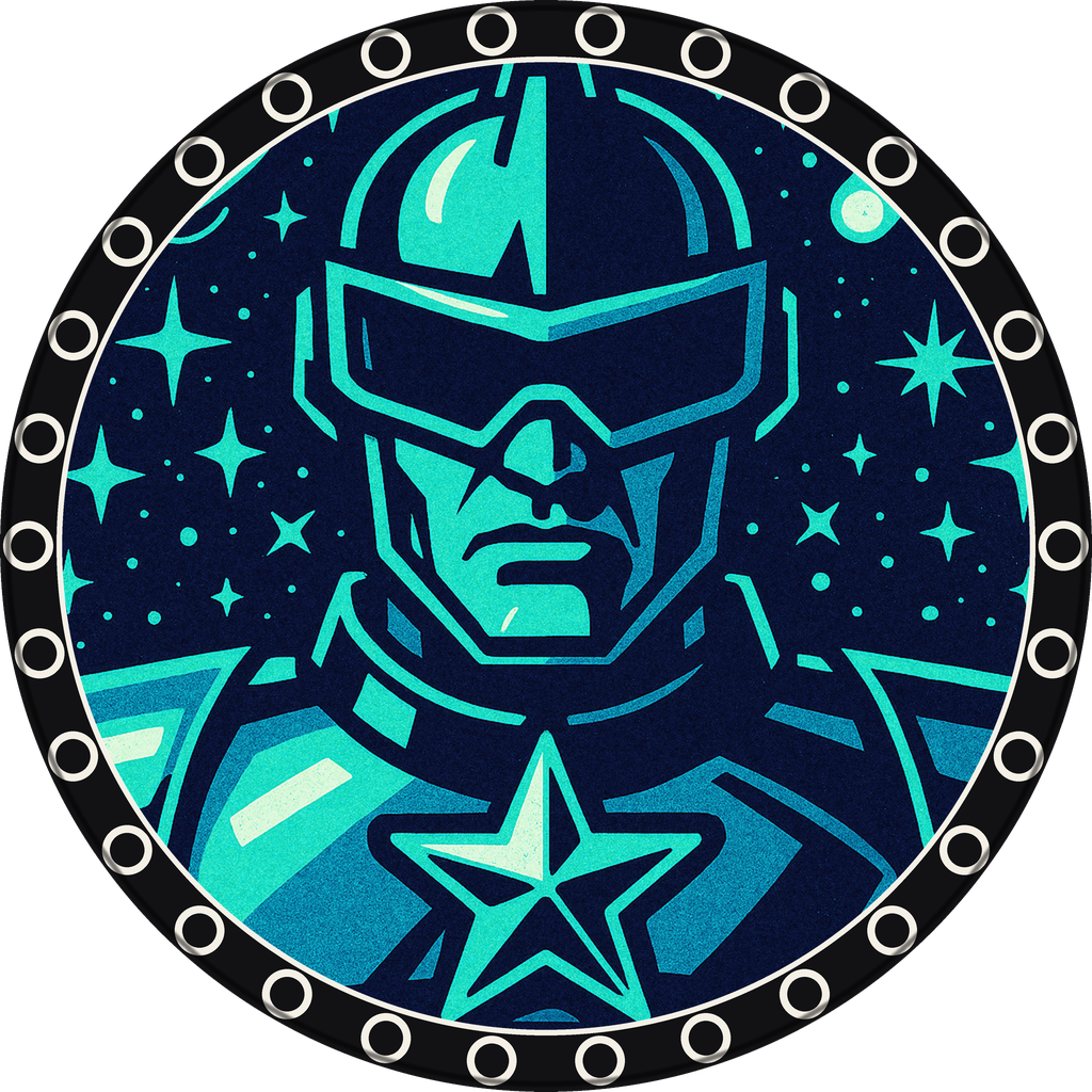 POG #429, Star Sheriff, a Matte pog from the Cosmic series