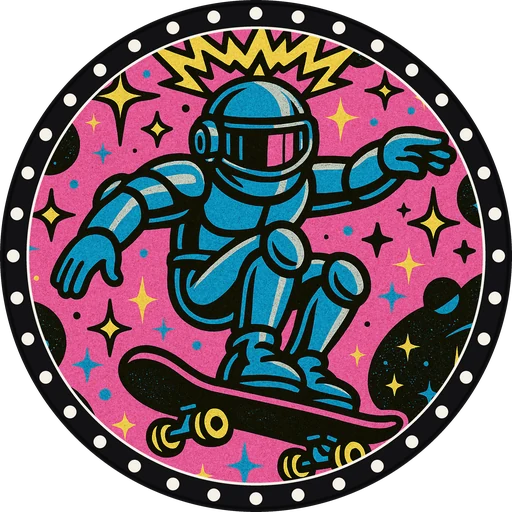 POG #430, Zero-G Skater, a Matte pog from the Cosmic series