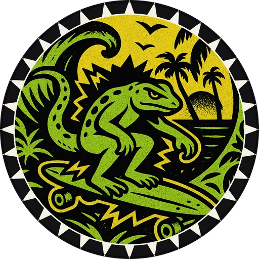POG #432, Longboard Lizard, a Matte pog from the Surf series