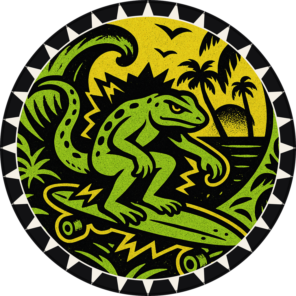 POG #432, Longboard Lizard, a Matte pog from the Surf series