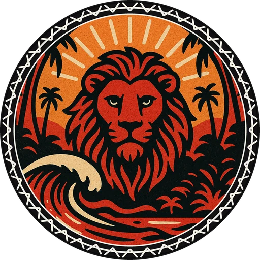 POG #437, Lagoon Lion, a Matte pog from the Surf series