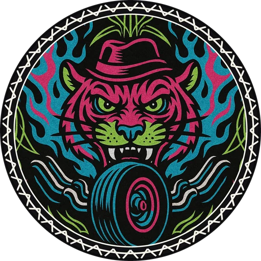 POG #439, Slick Tire Tiger, a Matte pog from the Speed series