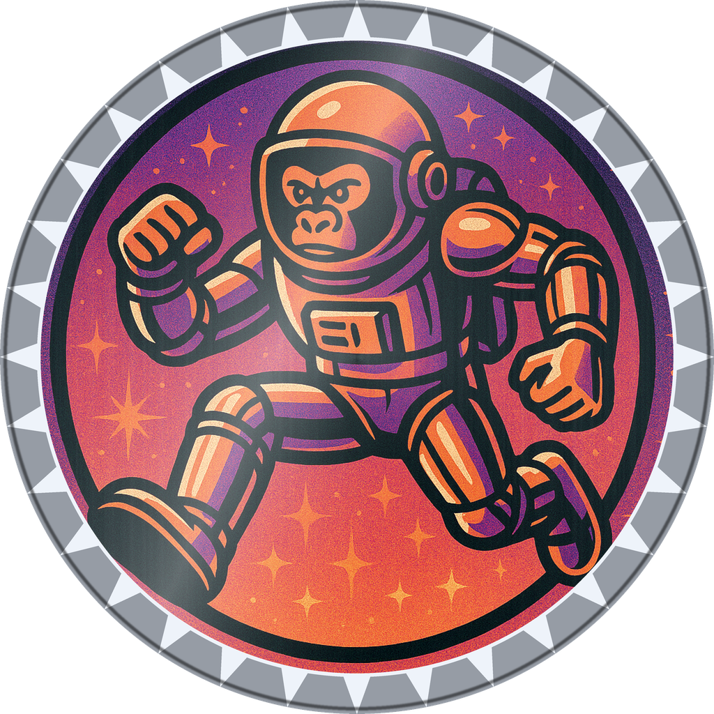POG #442, Astronaut Ape, a Foil pog from the Cosmic series