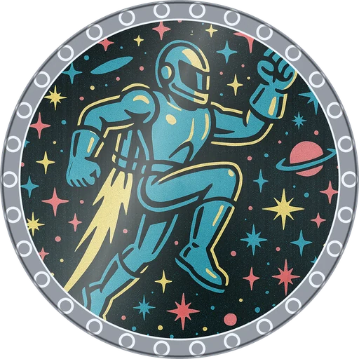 POG #443, Rocket Fin, a Foil pog from the Cosmic series