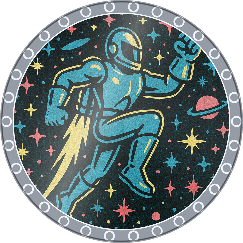 POG #443, Rocket Fin, a Foil pog from the Cosmic series