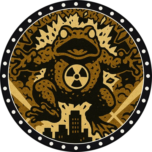 POG #45, Radiation Toad, a Matte pog from the Kaiju series