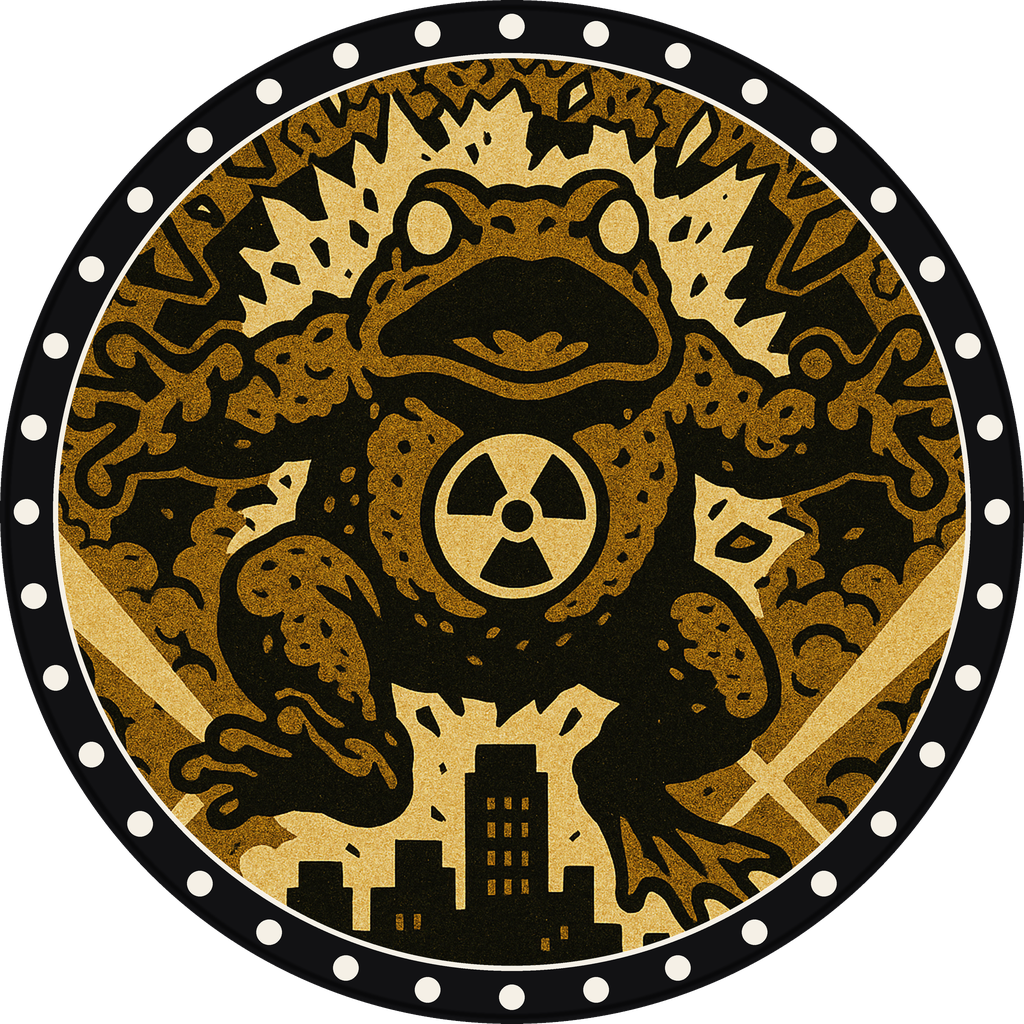 POG #45, Radiation Toad, a Matte pog from the Kaiju series