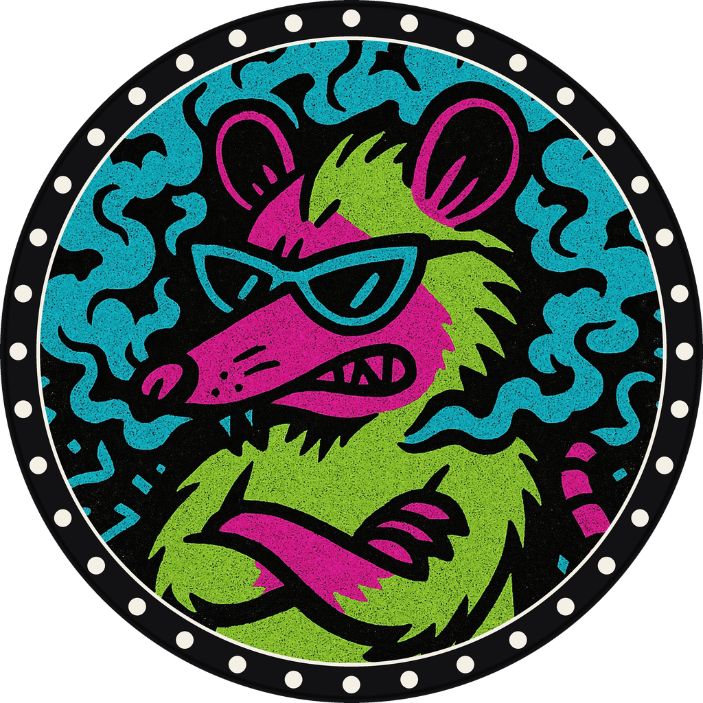 POG #451, Attitude Possum, a Matte pog from the Critter series
