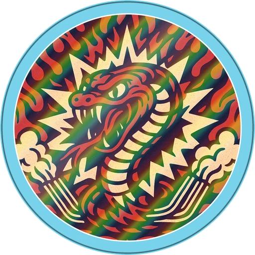 POG #455, Shifter Snake, a Holographic pog from the Speed series