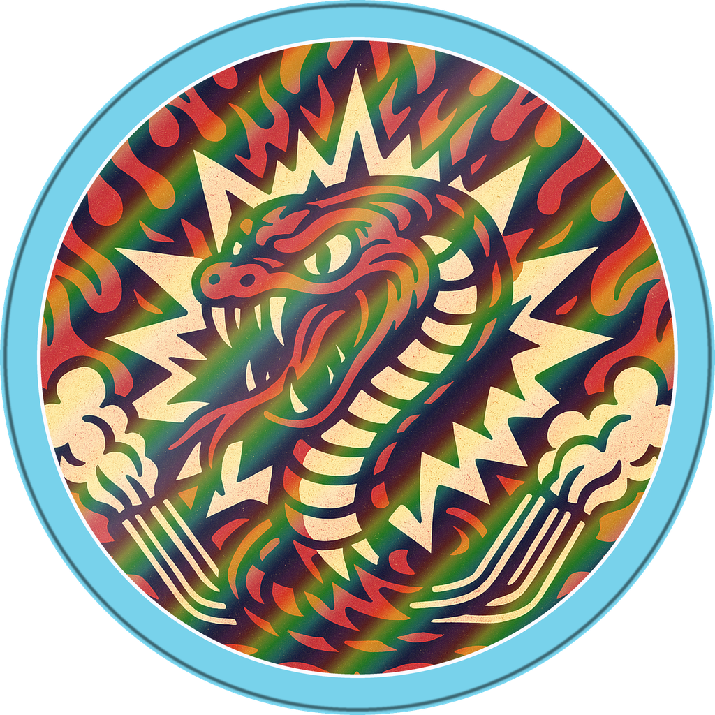 POG #455, Shifter Snake, a Holographic pog from the Speed series