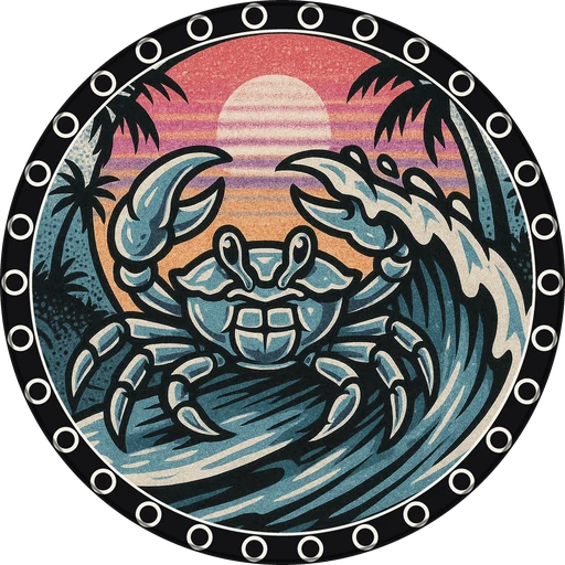 POG #457, Wax Bar Crab, a Matte pog from the Surf series