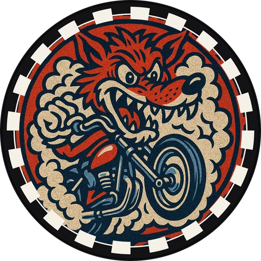 POG #460, Wheelie Wolf, a Matte pog from the Speed series