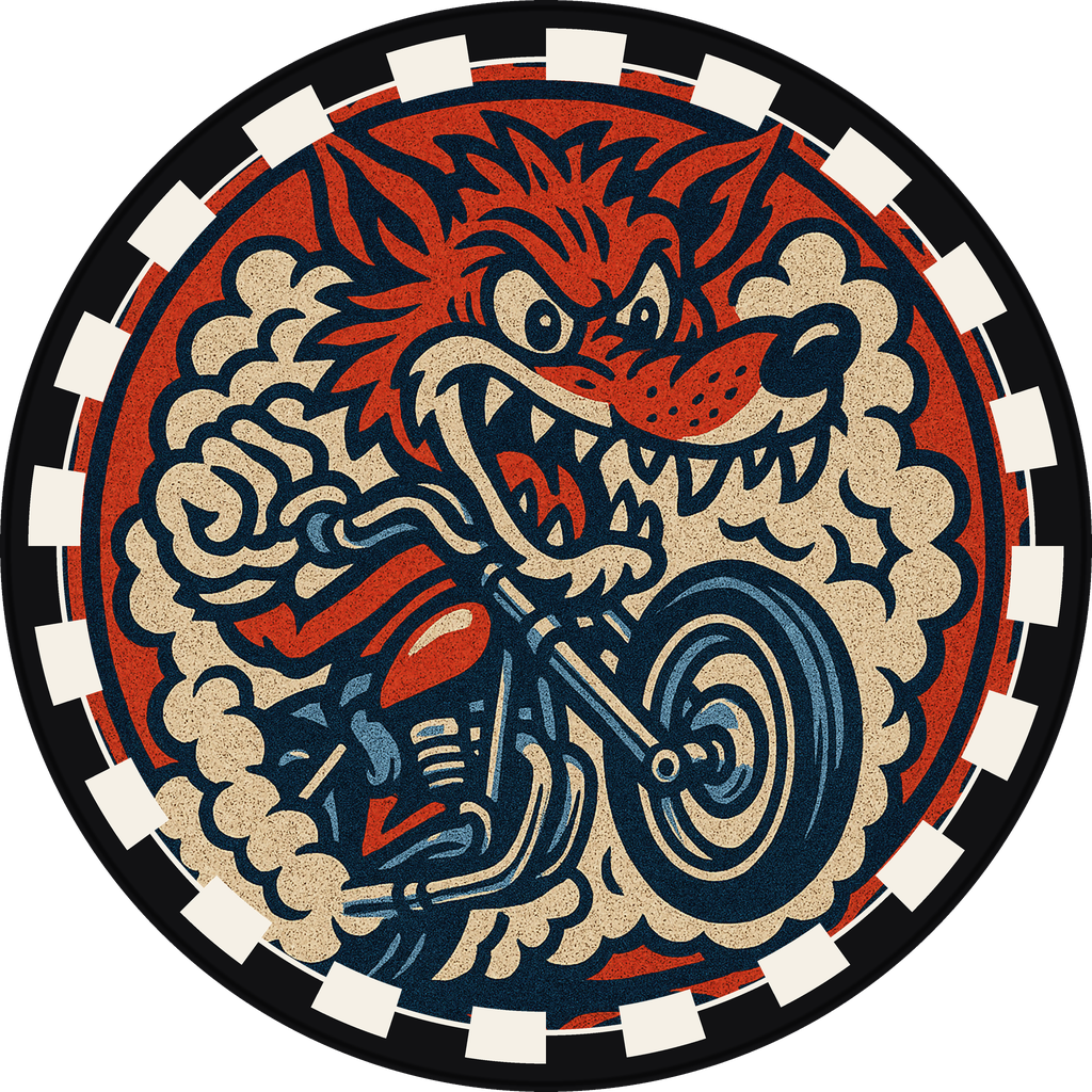 POG #460, Wheelie Wolf, a Matte pog from the Speed series