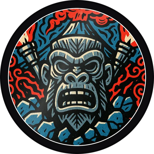 POG #461, Ancestor Ape, a Gloss pog from the Tiki series