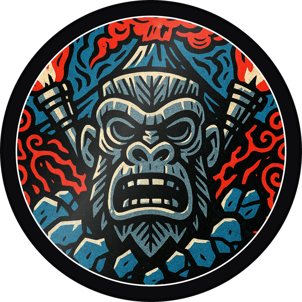 POG #461, Ancestor Ape, a Gloss pog from the Tiki series
