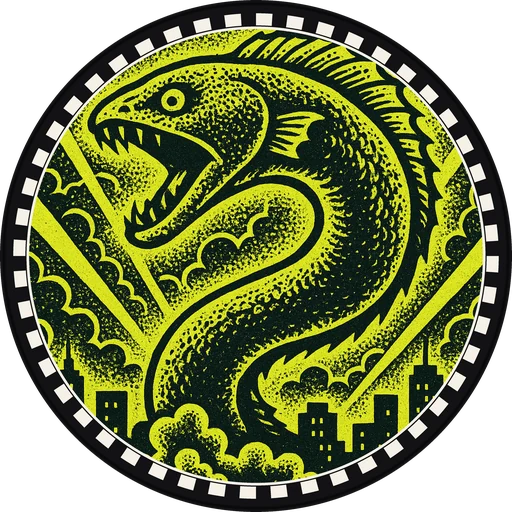 POG #465, Deep Trench Eel, a Matte pog from the Kaiju series