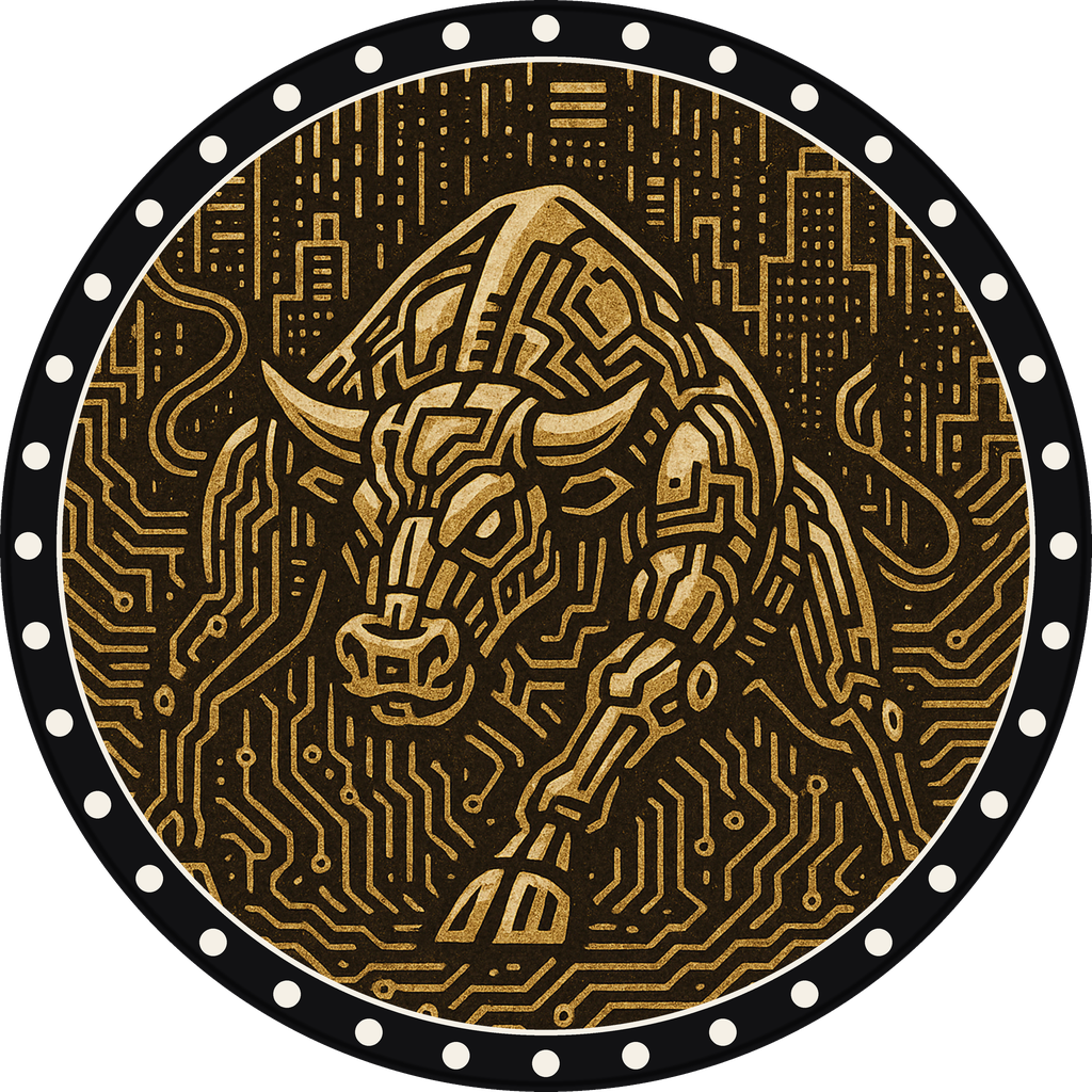 POG #470, Byte Bull, a Matte pog from the Cyber series