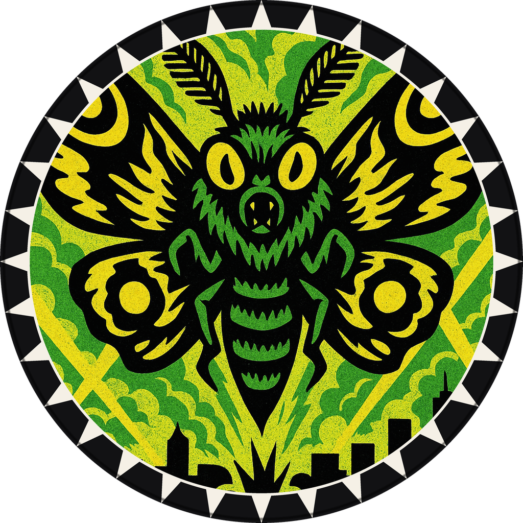 POG #472, Thunder Moth, a Matte pog from the Kaiju series