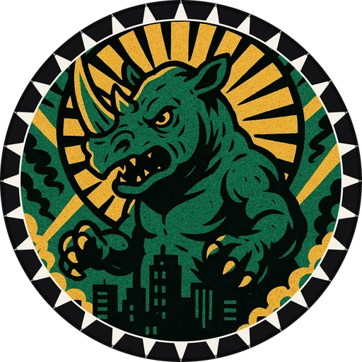 POG #473, Ash Rhino, a Matte pog from the Kaiju series