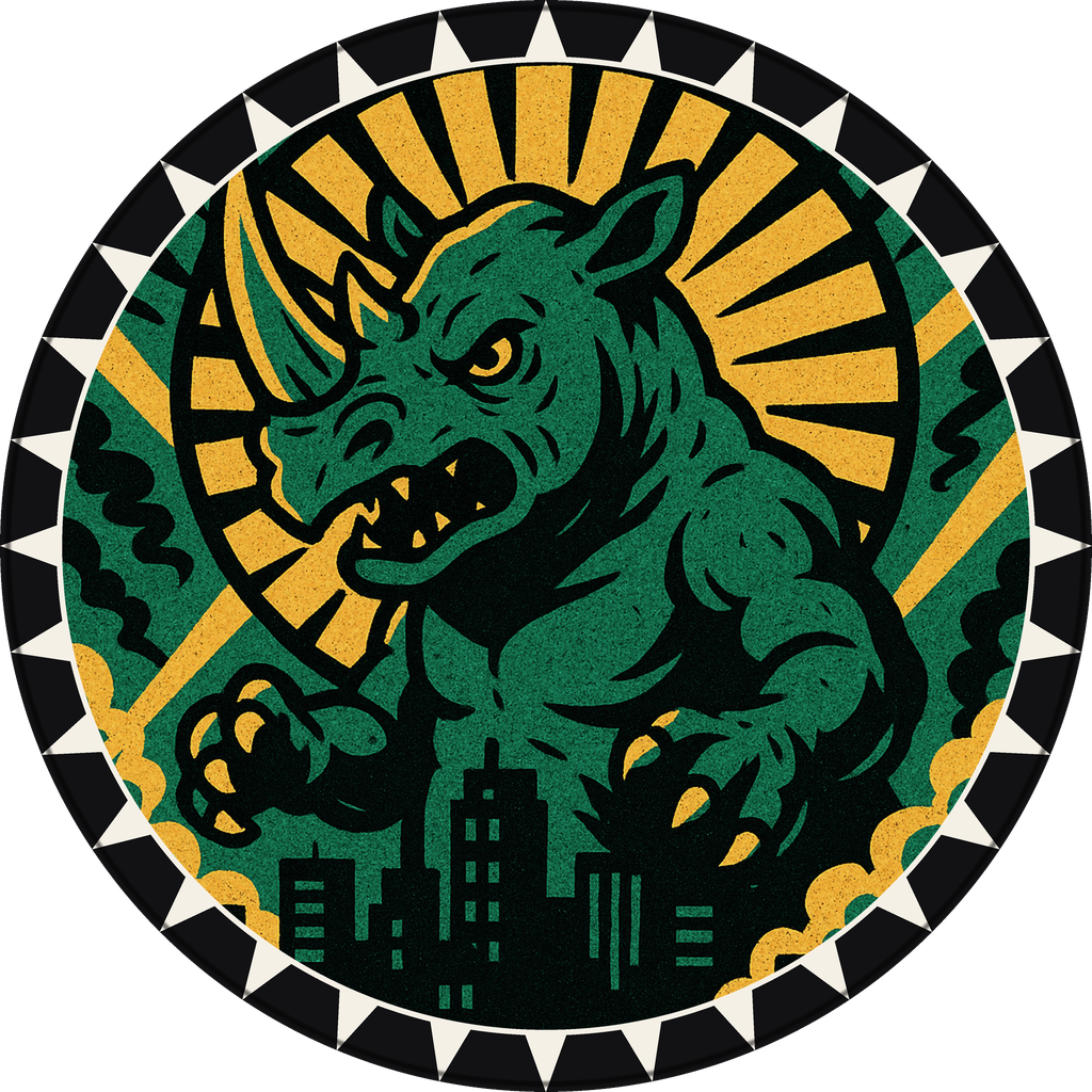 POG #473, Ash Rhino, a Matte pog from the Kaiju series