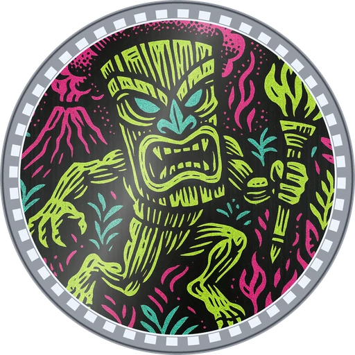 POG #475, Bamboo Beast, a Foil pog from the Tiki series