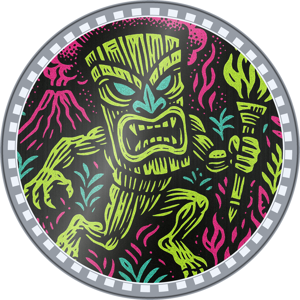 POG #475, Bamboo Beast, a Foil pog from the Tiki series
