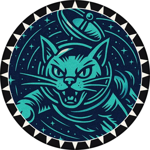 POG #478, Satellite Cat, a Matte pog from the Cosmic series