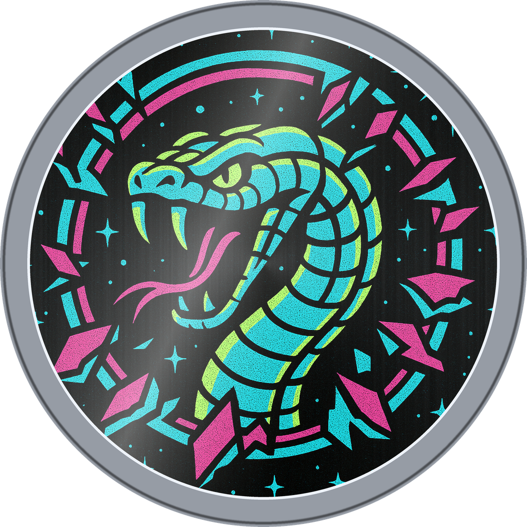 POG #479, Orbit Snake, a Foil pog from the Cosmic series