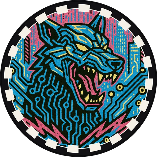POG #48, Data Wolf, a Matte pog from the Cyber series