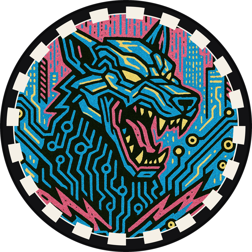 POG #48, Data Wolf, a Matte pog from the Cyber series