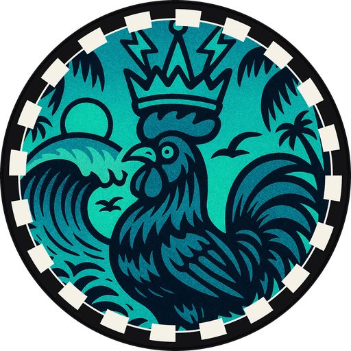POG #482, Reef Rooster, a Matte pog from the Surf series
