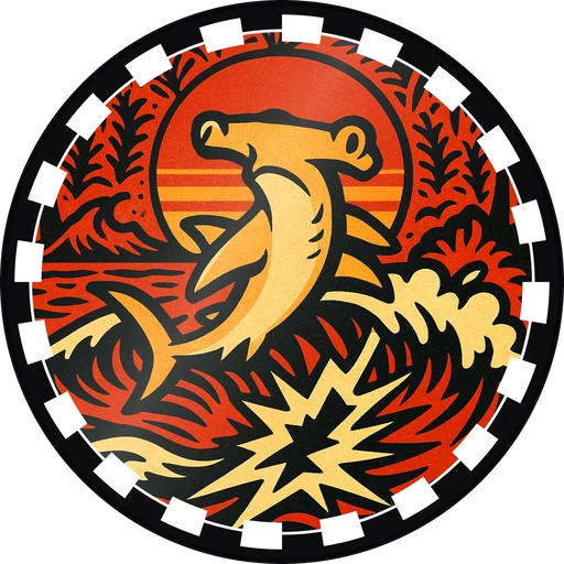 POG #489, Hammerhead Horn, a Gloss pog from the Surf series