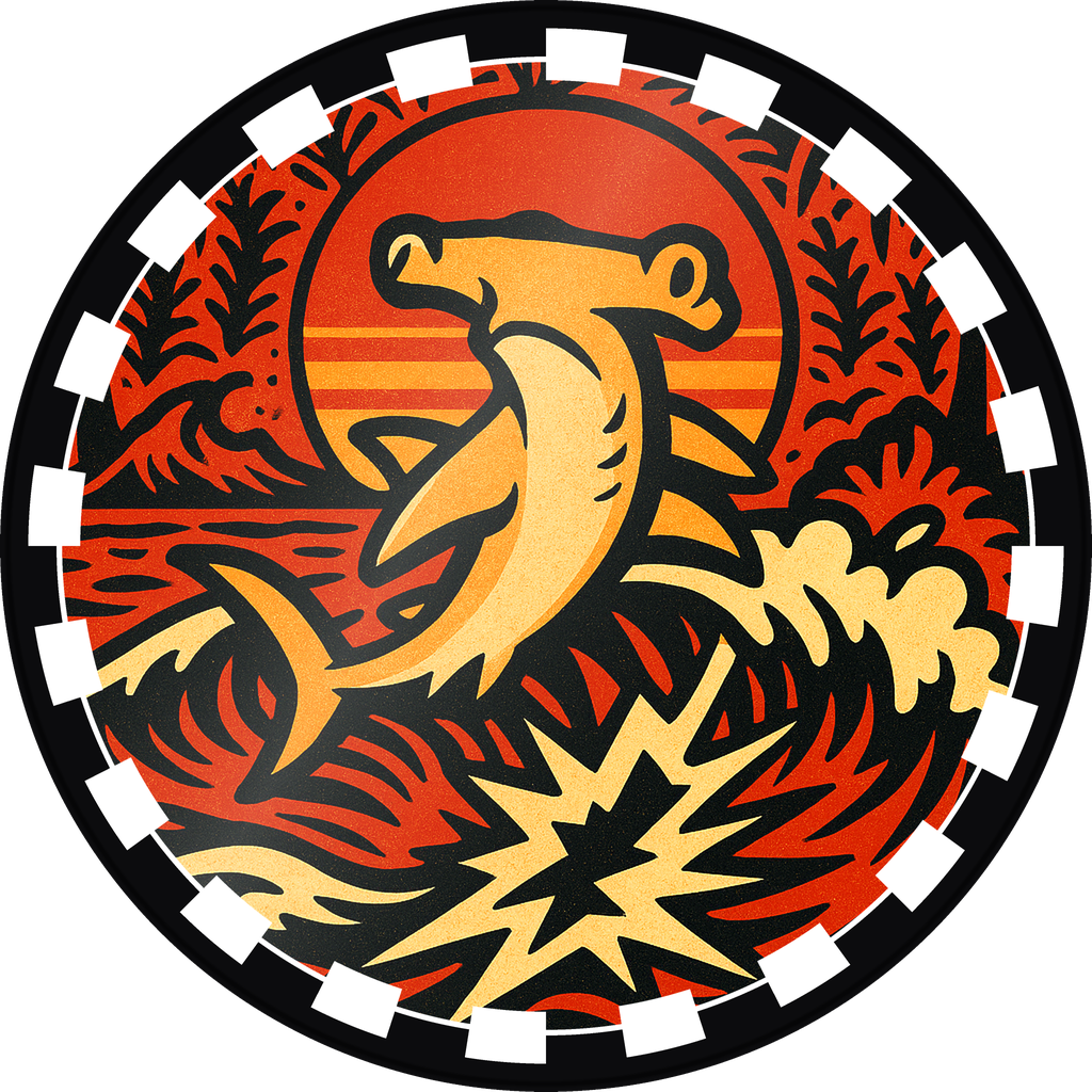 POG #489, Hammerhead Horn, a Gloss pog from the Surf series