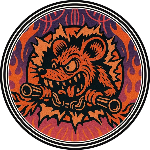 POG #493, Redline Rat, a Matte pog from the Speed series
