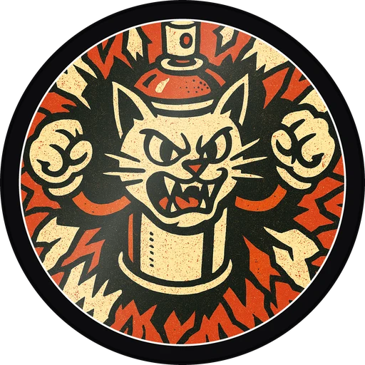 POG #496, Spray Can Cat, a Gloss pog from the Skate series