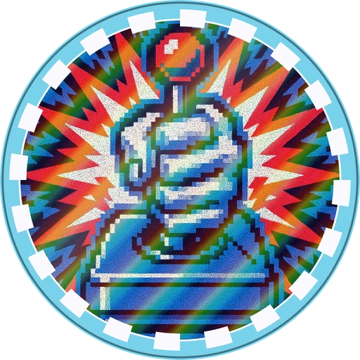 POG #498, Joystick Fist, a Holographic pog from the Arcade series