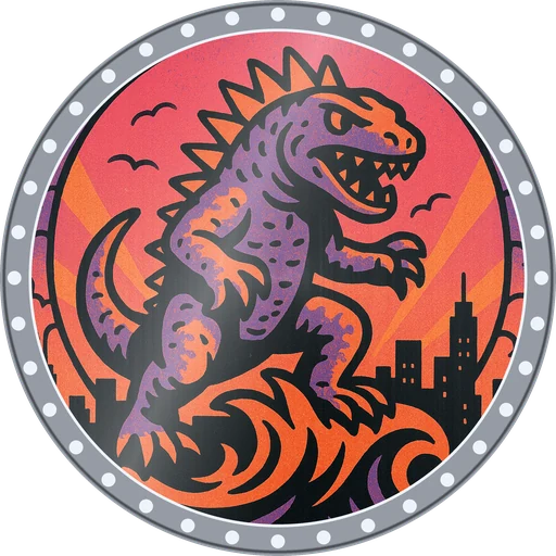 POG #499, Lava Lizard, a Foil pog from the Kaiju series