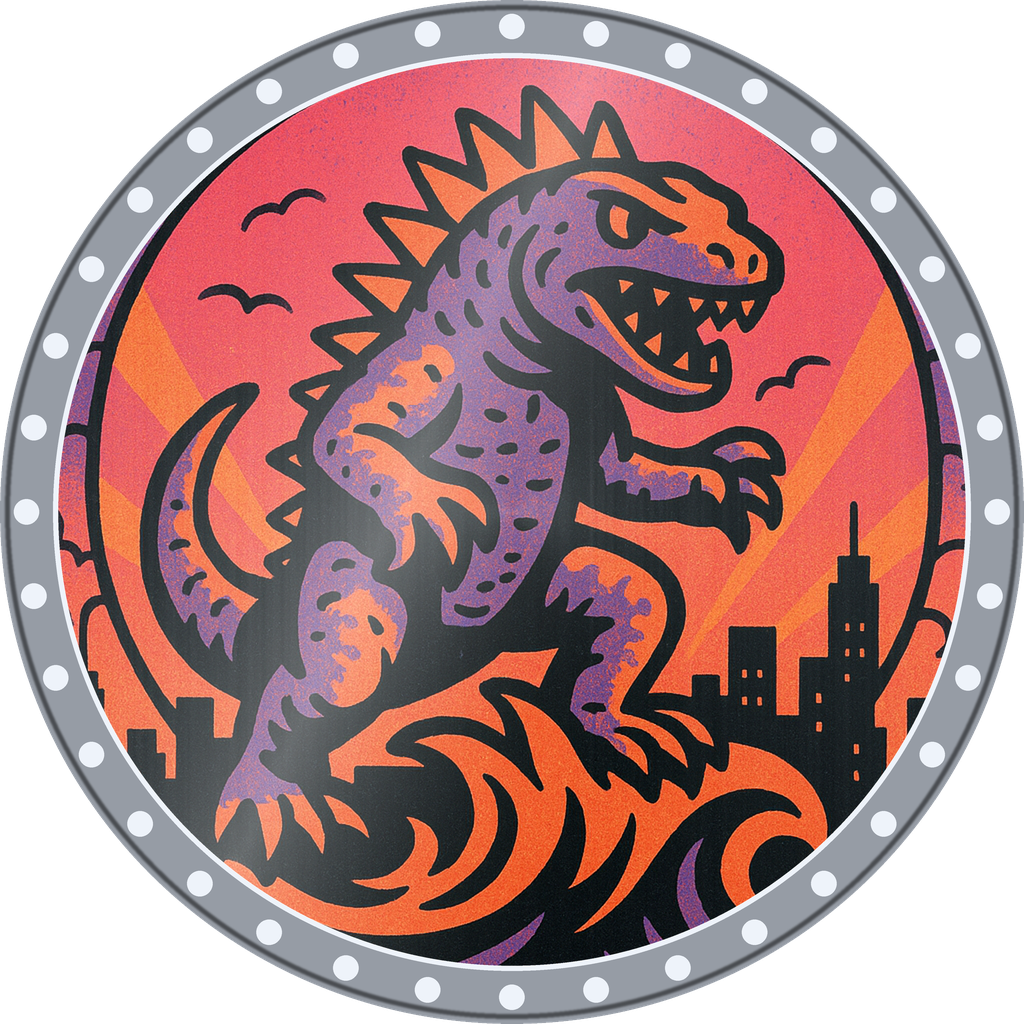 POG #499, Lava Lizard, a Foil pog from the Kaiju series
