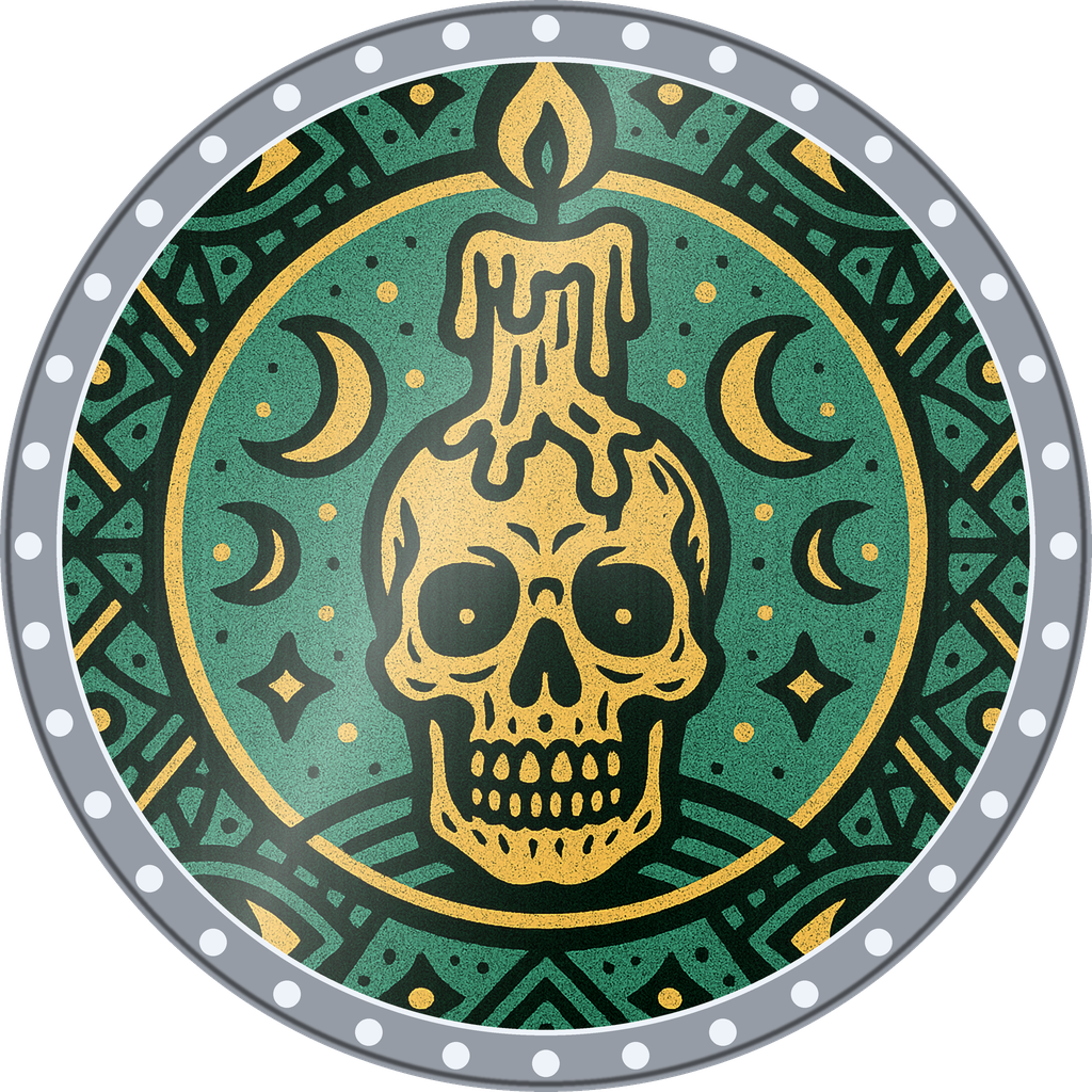 POG #501, Candle Skull, a Foil pog from the Mystic series