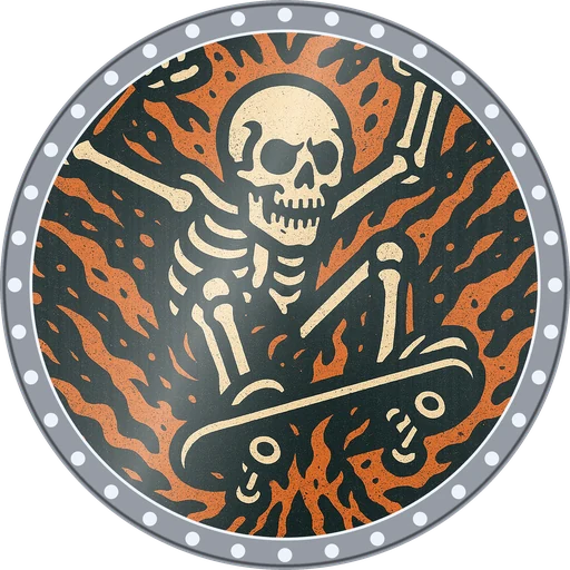 POG #502, Kickflip Bones, a Foil pog from the Skate series