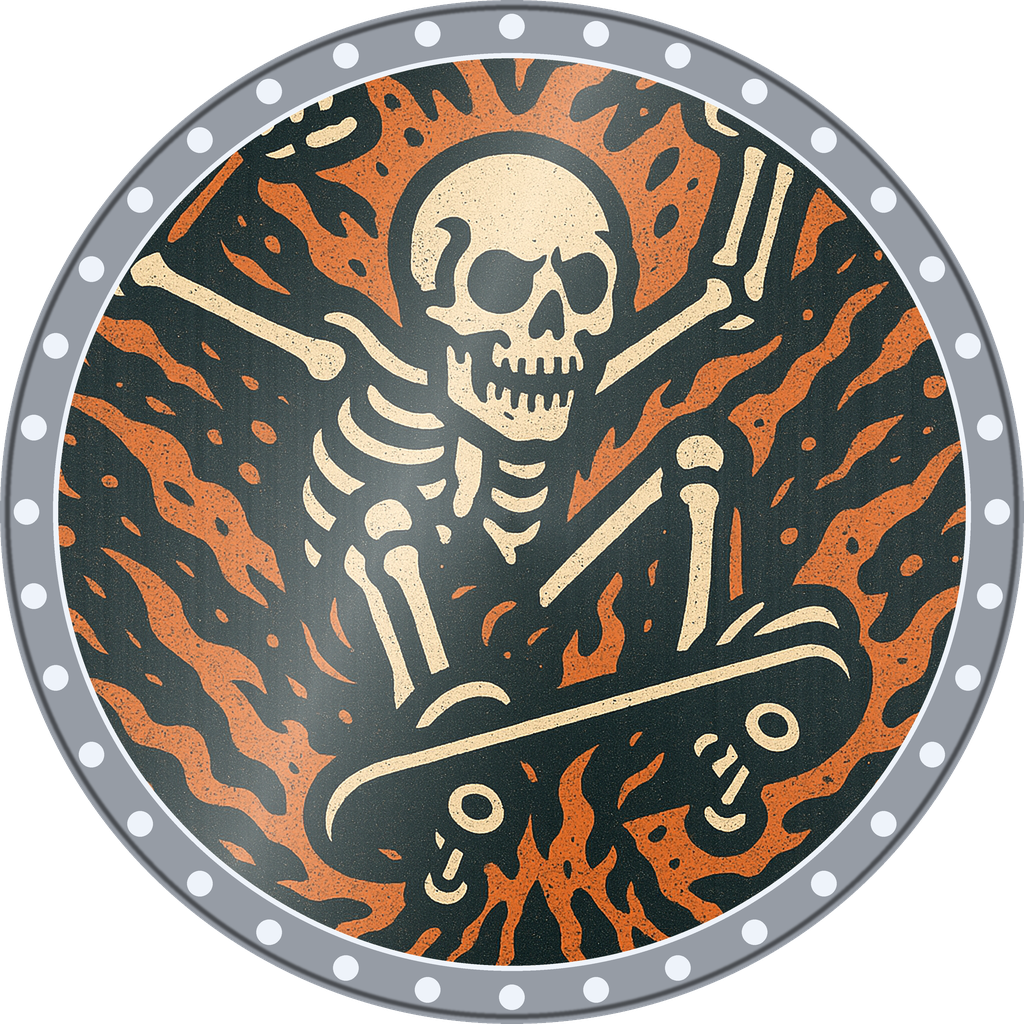 POG #502, Kickflip Bones, a Foil pog from the Skate series